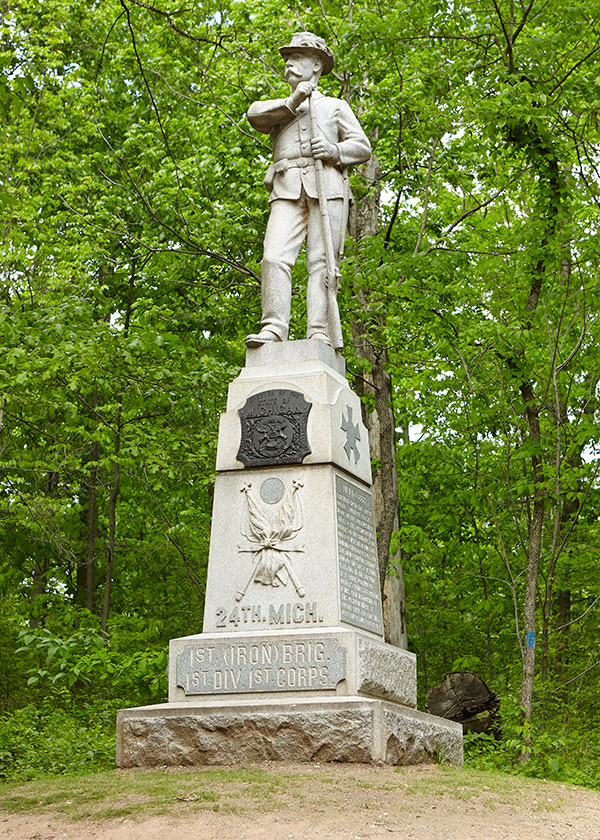 Monument dedicated to the 24th Michigan at Gettysburg. Image ©2015 Look Around You Ventures, LLC.